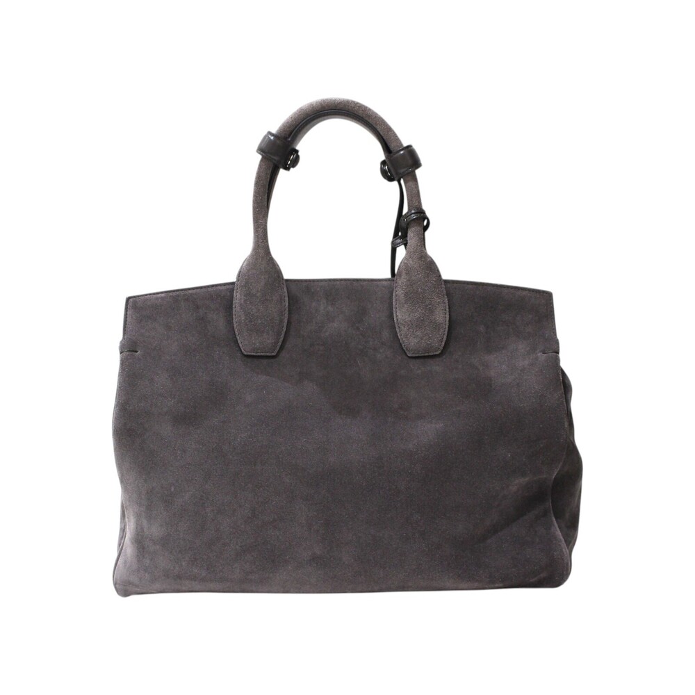 Salvatore Ferragamo Gancini shoulder strap suede Bag Studio gray - Picture 1 of 7